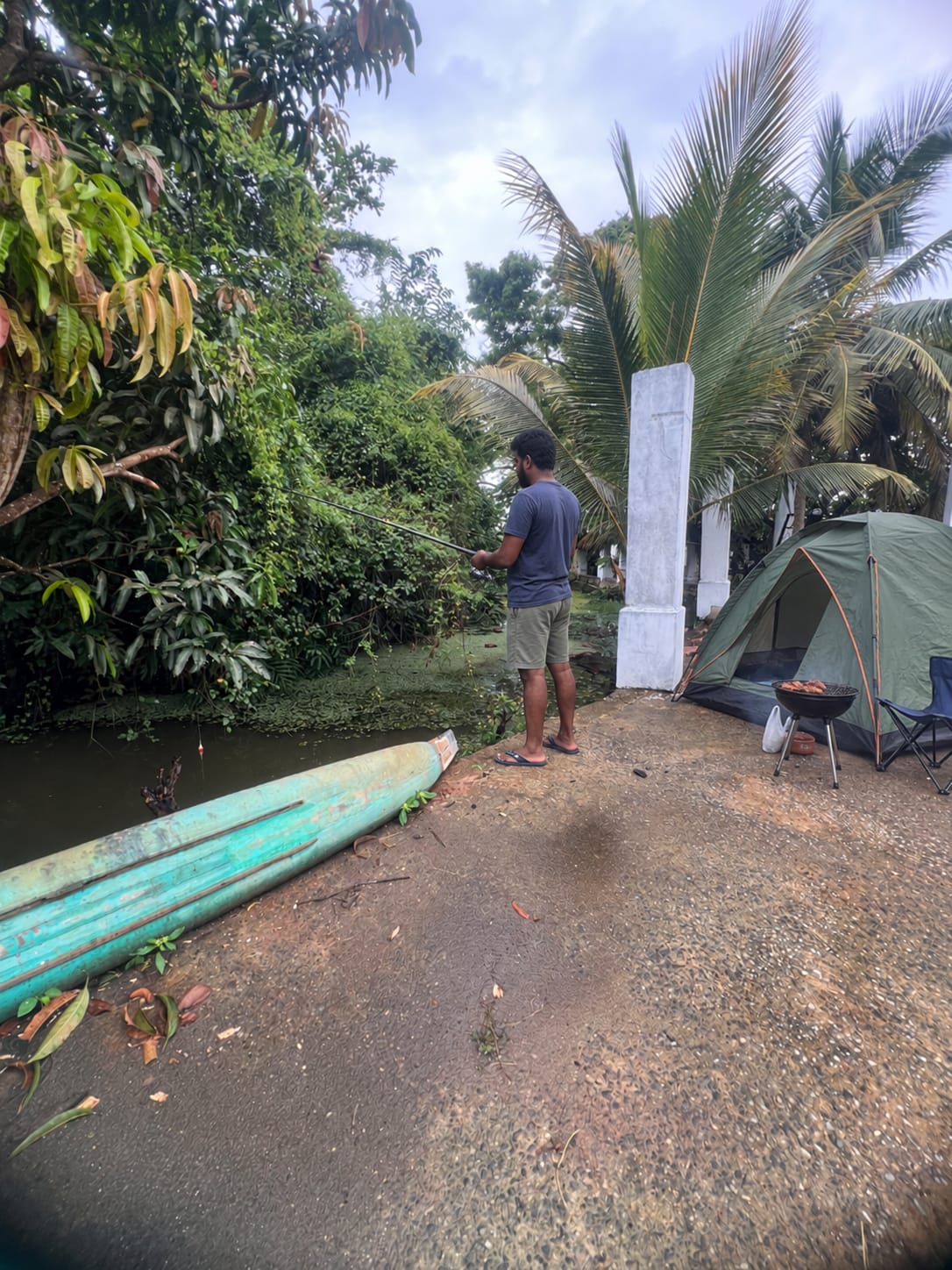Fishing on the Ja-Ela Riverbank